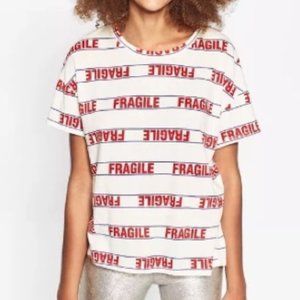 Zara Trafaluc Fragile Graphic T Shirt